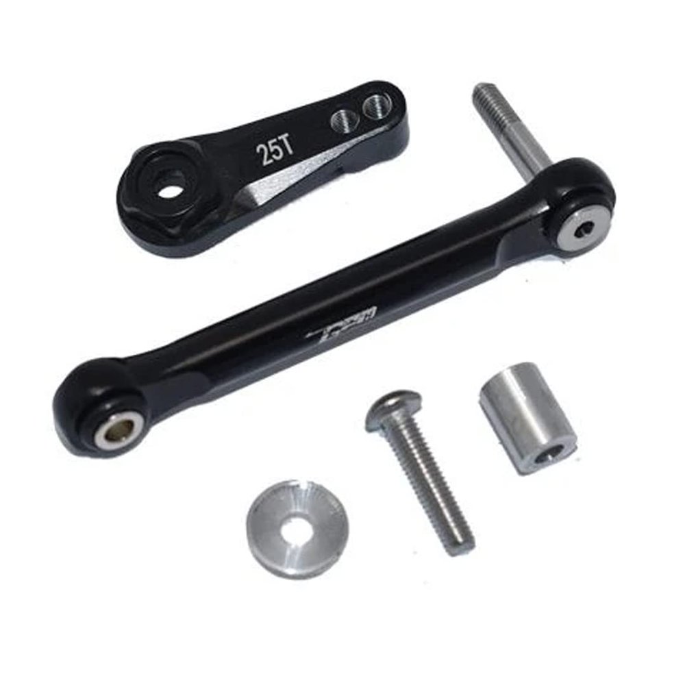GPM Racing Aluminum Tie Rod + 25T Servo Horn Black : Losi Lasernut U4