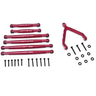 GPM Racing Alum Suspension Links + Front Upper Link Mount Red : SCX24 Deadbolt