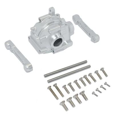 GPM Alum Front Gear Box + Front Lower Suspension Mount Silver : Losi Lasernut U4