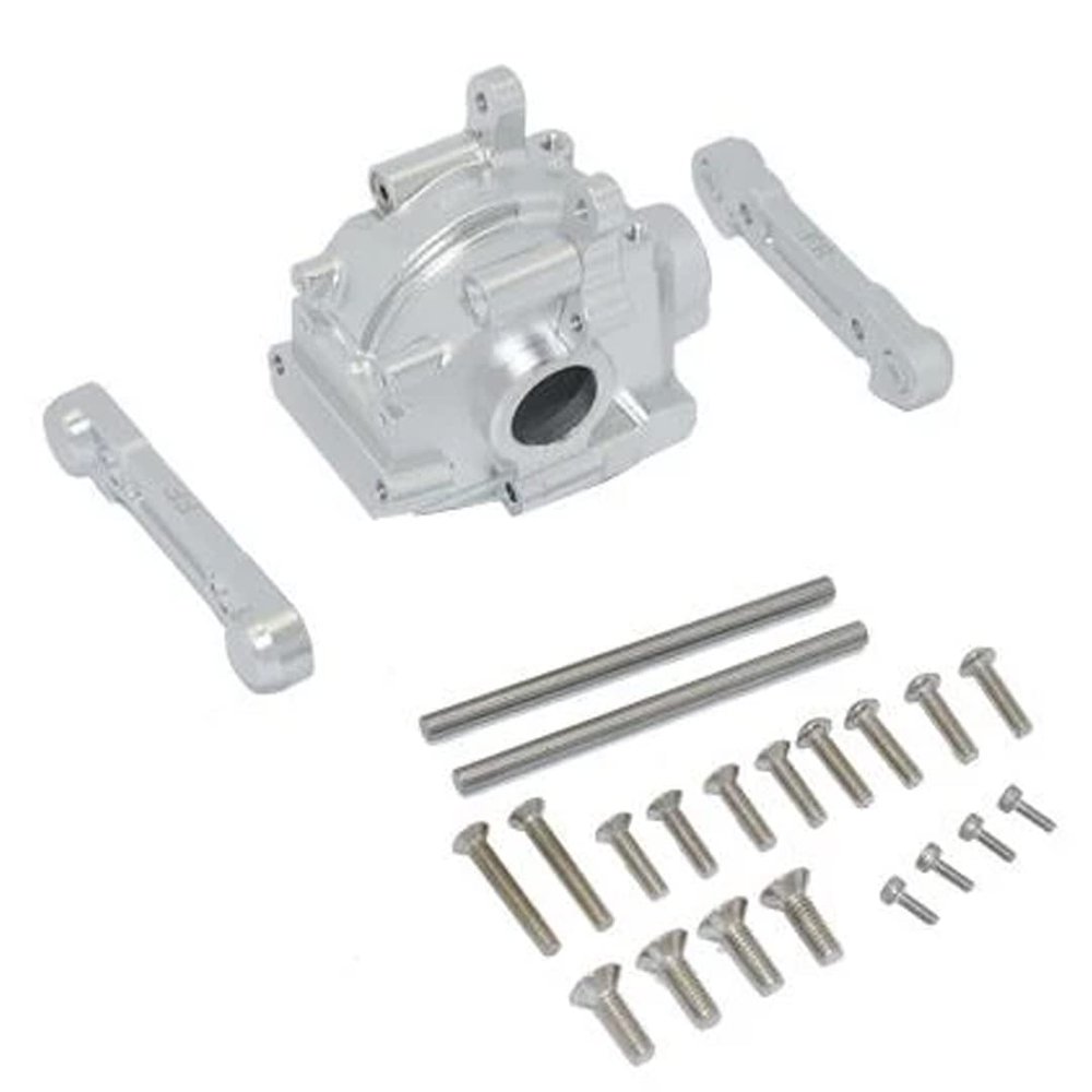 GPM Alum Front Gear Box + Front Lower Suspension Mount Silver : Losi Lasernut U4