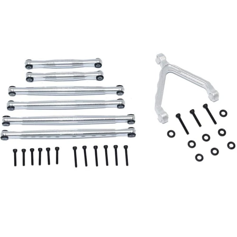 GPM Racing Alum Suspension Links + Front Upper Link Mount Silver : SCX24 Deadbolt