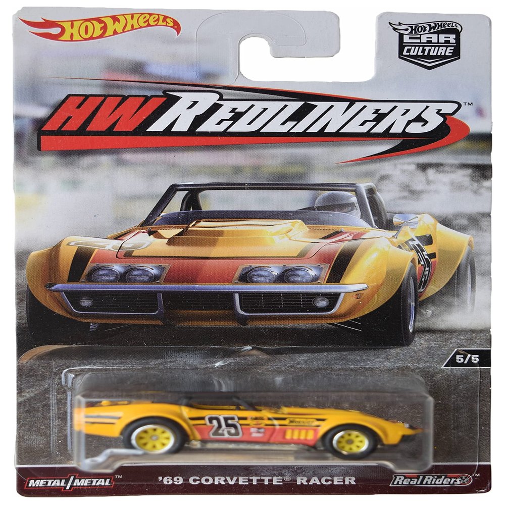 Hot Wheels '69 Corvette Racer - Car Culture Redliners 5/5 Yellow