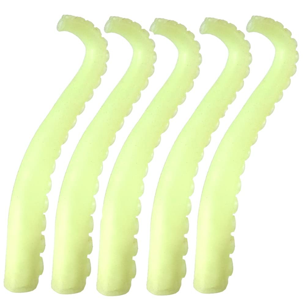 Silicone Finger Tentacle Puppets Glow-in-The-Dark (Yellow, 5)