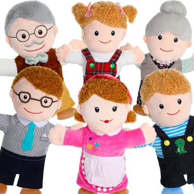Civaner 6 Pieces Hand Puppet Set 11.8 Inch Family Members Puppets Theater Mother, Father, Son, Daughter and Grandparents for Storytelling, Teaching, Preschool, Role Play