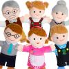 Civaner 6 Pieces Hand Puppet Set 11.8 Inch Family Members Puppets Theater Mother, Father, Son, Daughter and Grandparents for Storytelling, Teaching, Preschool, Role Play view 1