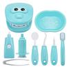 9PCS Plastic Simulation Dentist Play Set Medical Kit Pretend Toy for Kids Hygienic Habbit Cultivation Role Play Game for Children 6 Colors (Purple/Pink/Yellow/Green) Simple OPP Bag Packaging (Blue) view 1