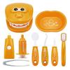 9PCS Plastic Simulation Dentist Play Set Medical Kit Pretend Toy for Kids Hygienic Habbit Cultivation Role Play Game for Children 6 Colors (Purple/Pink/Yellow/Green) Simple OPP Bag Packaging (Orange) view 1
