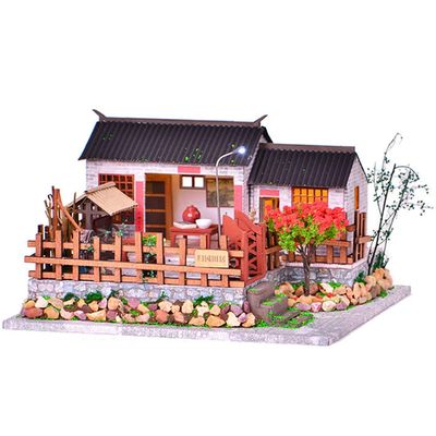Montidey DIY Miniature Dollhouse Kit Chinese Style Courtyard Puzzle Handcrafts Toys Creative Room with Furniture Birthday Gifts for Friend