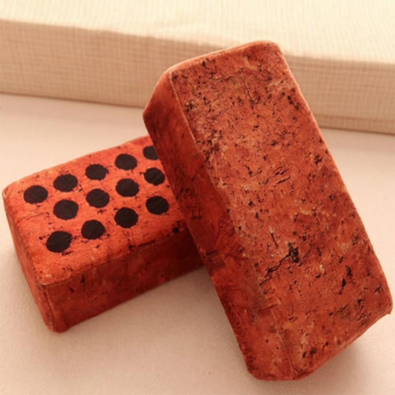 balacoo Brick Doll Plush Toy Soft Simulation Pillow for Boy Girl Adults for Home Office Decoration and Fun Trick Plaything Surface-Washable Easy Care