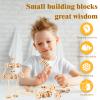 Zhanmai 2 Sets/120 Pcs Wooden Building Blocks Toys Kids Educational Natural Wood Toys Learning Wooden Blocks Different Sized Toy Building Sets for Boys Girls view 4