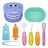OPTSPTOY 9PCS Plastic Simulation Dentist Play Set Medical Kit Pretend Toy for Kids Hygienic Habbit Cultivation Role Play Game for Children 6 Colors Simple OPP Bag Packaging (Mixed Color) view 1