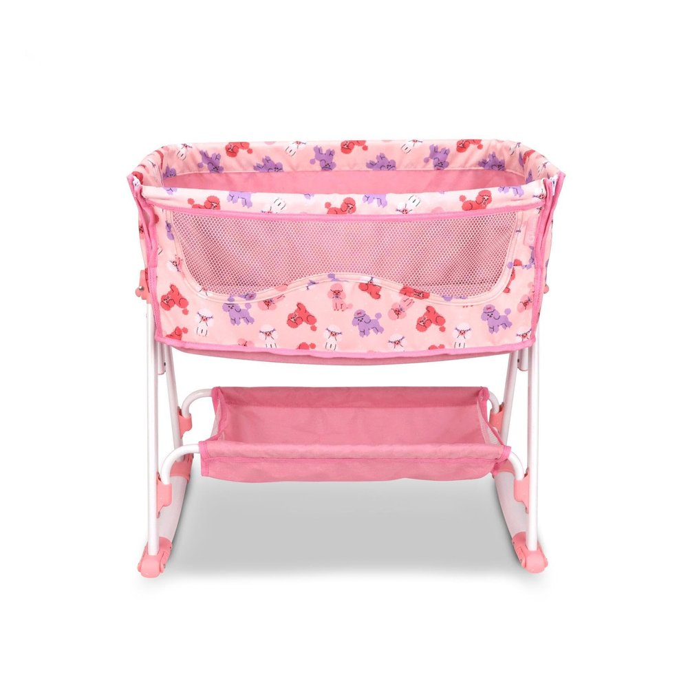 ANIVIA Doll Bed Furniture 2 Function Toy Doll Swings Together for 18 inches Baby Dolls, Baby Doll Crib with Bottom