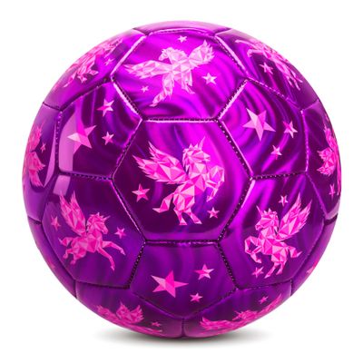 EVERICH Kids Soccer Ball Size 3 - Shiny Purple Unicorn Soccer Ball with Pump for Toddlers & Kids - Indoor Outdoor Play Balls Toys - Great Gifts for Children Girls Boys 3 4 5 6 7 8 Years Old