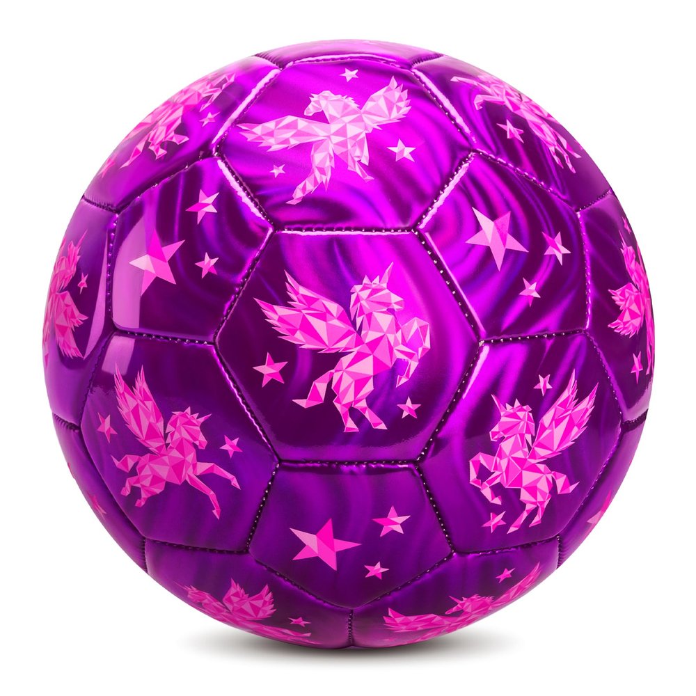 EVERICH Kids Soccer Ball Size 3 - Shiny Purple Unicorn Soccer Ball with Pump for Toddlers & Kids - Indoor Outdoor Play Balls Toys - Great Gifts for Children Girls Boys 3 4 5 6 7 8 Years Old