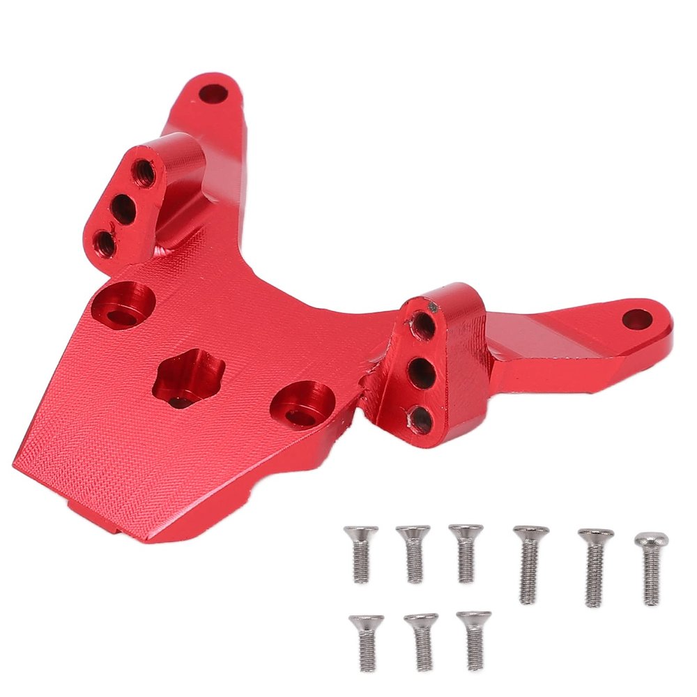 Dilwe RC Front Bulkhead, Aluminum Alloy Truck Front Bulkhead Car Model Accessories Compatible for LOSI 1/18 Mini T 2.0 2WD, Auminum Alloy CNC Upgrade Parts Front Bulkhead Mount Set(red)