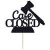 Case Closed Cake Topper - Congrats Lawyer/Born to Argue/Passed the Bar - 2026 Law School Graduate, JD College Graduation Party Decorations Supplies, Black Glitter view 2