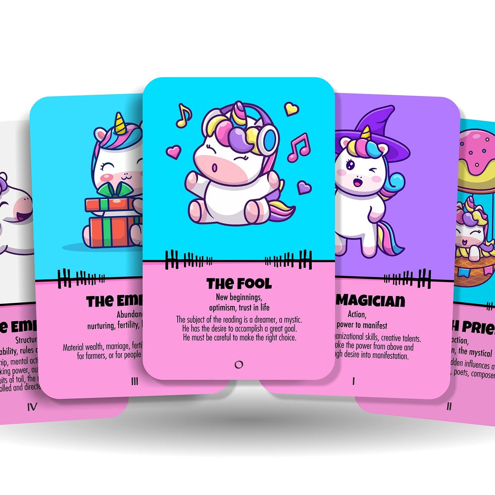 Ibiza Tarot The Awaken Unicorn Tarot - Major Arcana Cards | Fortune Telling Tarot Cards Deck for Beginners | Authentic Tarot Experience - Set of 22 Cards