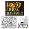 11 x 14 Canvas Painting Kit | Pre Drawn Stretched Canvas Kit | Birthday Gift | Adult Sip and Paint Party Favor | DIY PARTY | I am Black History | view 1