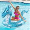 Monsoon [Dragon] Inflatable Pool Floats for Adults Large Ride-On Swimming Pool Float Floatie with Handles - Blue view 2