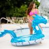 Monsoon [Dragon] Inflatable Pool Floats for Adults Large Ride-On Swimming Pool Float Floatie with Handles - Blue view 4