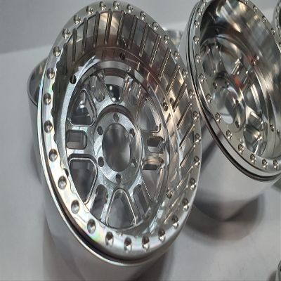 H-TECH 4PCS 12mm hex 2.2" CNC Aluminum Metal Beadlock Wheel Hub Rims for Traxxas TRX4 Rc4wd Axial Scx10 Hpi 1/10 RC Crawler Car