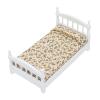 Wooden Doll House Bed 1: 12 Scale Miniature Bedroom Furniture Set with Mattress Pillows view 1