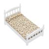Wooden Doll House Bed 1: 12 Scale Miniature Bedroom Furniture Set with Mattress Pillows view 2