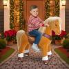 PonyCycle Ride on Horse Pony Toys Size 4 Plush Mechanical Advanced Model Y with Brake Riding Horse for Kids Ages 4-7, Birthday Gift for Boys and Girls Light Brown Y471 view 1