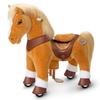 PonyCycle Pony Ride on Horse Toy Size 3 Plush Mechanical Advanced Model Y with Brake Riding Horse for Ages 34, No Electricity Needed, Birthday Gift for Boys and Girls Light Brown Y371 view 1