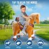 PonyCycle Pony Ride on Horse Toy Size 3 Plush Mechanical Advanced Model Y with Brake Riding Horse for Ages 34, No Electricity Needed, Birthday Gift for Boys and Girls Light Brown Y371 view 4