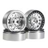 Maleonn RC 2.2 Beadlock Wheels Metal Wheel Hubs Set 4PCS Aluminum Alloy Beadlock Wheel Rims for 1/10 Scale SCX10 D90 TRX4 Wraith 90048 RR10 RC Crawler Car Accessories, Black and Silver view 1