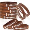 Civaner 10 Pcs Football Silicone Bracelets Stretch Football Themed Party Supplies Birthday Soft Rubber Wristbands Bracelets for Adults Party Supplies Favors Gifts view 1