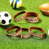 Civaner 10 Pcs Football Silicone Bracelets Stretch Football Themed Party Supplies Birthday Soft Rubber Wristbands Bracelets for Adults Party Supplies Favors Gifts view 3