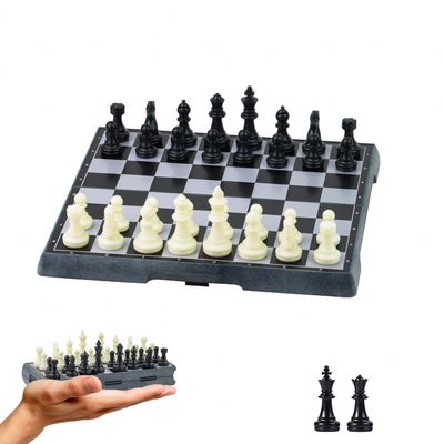 KOKOSUN Travel Magnetic Mini Chess Set-6.5'', Folding Chess Board Game, Educational Toys/Gift for Adults and Kids (Mini Set -Black Pieces)