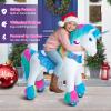 PonyCycle Rainbow Ride-on Unicorn Mechanical Pony Riding Horse Ride on Toy Advanced Model Y with Saddle for Kids Size 3 Ages 34, Indoor Outdoor with Wheels, for Children Y354 view 2