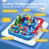 hahaland Toys for 3 Year Old Boys - Large Car Race Track for Toddlers 3-5, City Rescue Toy, Fine Motor Skill, STEM, Montessori Toys for 3 Year Old Girl Boy Gift, Emergency Vehicle Boy Toys Playset view 2