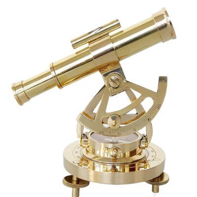 MSON Vintage Brass Theodolite Alidade Telescope Compass Antique Survey Transit Telescope Instrument Scope Nautical Theodolite for Home/Office Decor
