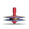 Plexity Labs UFO Tops - Height 611 - Metal Spinning Top - Inspired by The 1986 Soviet Union UFO Incident - Psychedelic Steel UFO Body and Fireball Red Power Core view 1