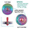 Plexity Labs UFO Tops - Height 611 - Metal Spinning Top - Inspired by The 1986 Soviet Union UFO Incident - Psychedelic Steel UFO Body and Fireball Red Power Core view 3