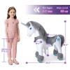 PonyCycle Ride on Horse Grey Unicorn Pony Advanced Model Y Riding Unicorn Ponies Toy (35.4" Height for Kids Ages 4-7) Riding Pony with Wheels, Christmas Birthday Gift for Kids Plush Walking Pony Y456 view 3