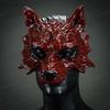 Wolf Mask Animal Masquerade Ball Wolves Mask Halloween Cosplay Costume Mask Party Masks Props (Crimson Red) view 3
