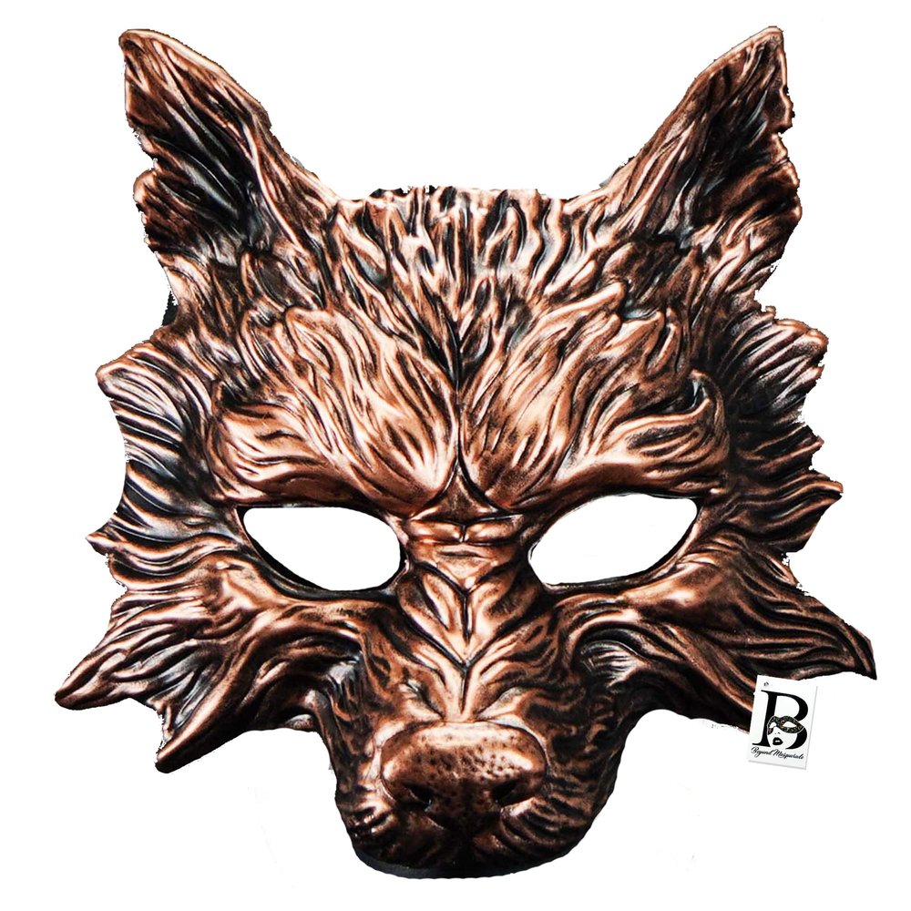 Wolf Mask Animal Masquerade Ball Wolves Mask Halloween Cosplay Costume Mask Party Masks Props (Copper)