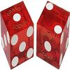 Craps & Texas Hold'em Poker Essentials Set: 2-Sided 6ft x 3ft Felt Layout, Nevada Casino Table-Played Dice & Cards, Plus Storage Pouch (Lake Tahoe Hyatt Regency Grand Lodge (Red Polished)) view 3