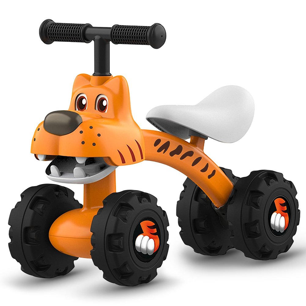 YGJT Baby Balance Bike for 1 Year Old Boy and Girl, Indoor Outdoor Non-Pedal Baby Walker Toys for 10-36 Months Toddlers, Silent Wheels, 1st Birthday Gift, Kids First Bike Tiger