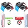 FriHobby RC Motor Heatsink with Twin Cooling Fan Thermal Sensor Aluminum Heatsink Compatible with 36mm Diameter Motors 540/550 / 3650/3660 for 1/10 RC Car Truck (Blue) view 2