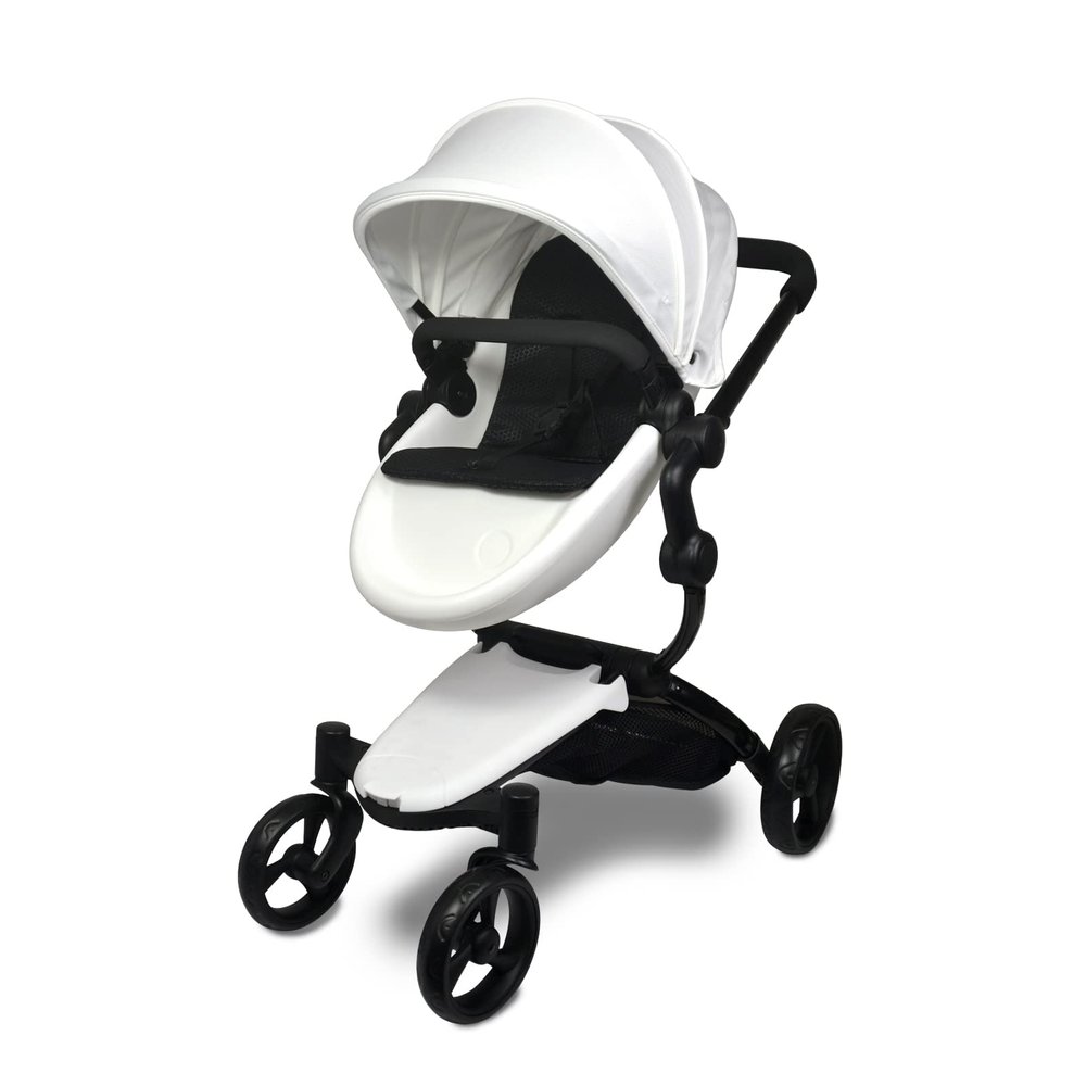 Anivia Luxury Baby Doll Stroller for 18" & 20" Girl Dolls - Doll Stroller with Folding Canopy, Mute Wheels and 2 Storage Baskets, Easy to Assemble