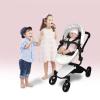 Anivia Luxury Baby Doll Stroller for 18" & 20" Girl Dolls - Doll Stroller with Folding Canopy, Mute Wheels and 2 Storage Baskets, Easy to Assemble view 3