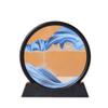 PTGMH Moving Sand Art Decor 3D Pictures in Glass Colorful Sandscape Home Office Display Flowing Sand Art Liquid Motion Round Frame (Blue (Round)) view 1