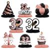 LINGTEER Happy 32nd Birthday Rose Gold Table Honeycomb Centerpieces Cheers to 32nd Birthday 32 Years Old Party Table Decorations Gift Sign. view 2