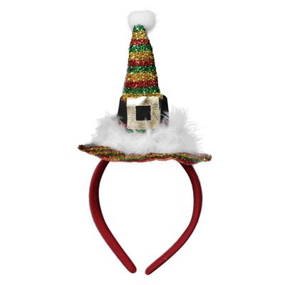 iiniim Christmas Headbands Xmas Party Hair Hoop Headwear Christmas Party Supplies Gold&Red&Green One Size